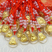 晶美金透明水晶项链福袋貔貅观音佛地摊夜市2元店直播礼品吊坠