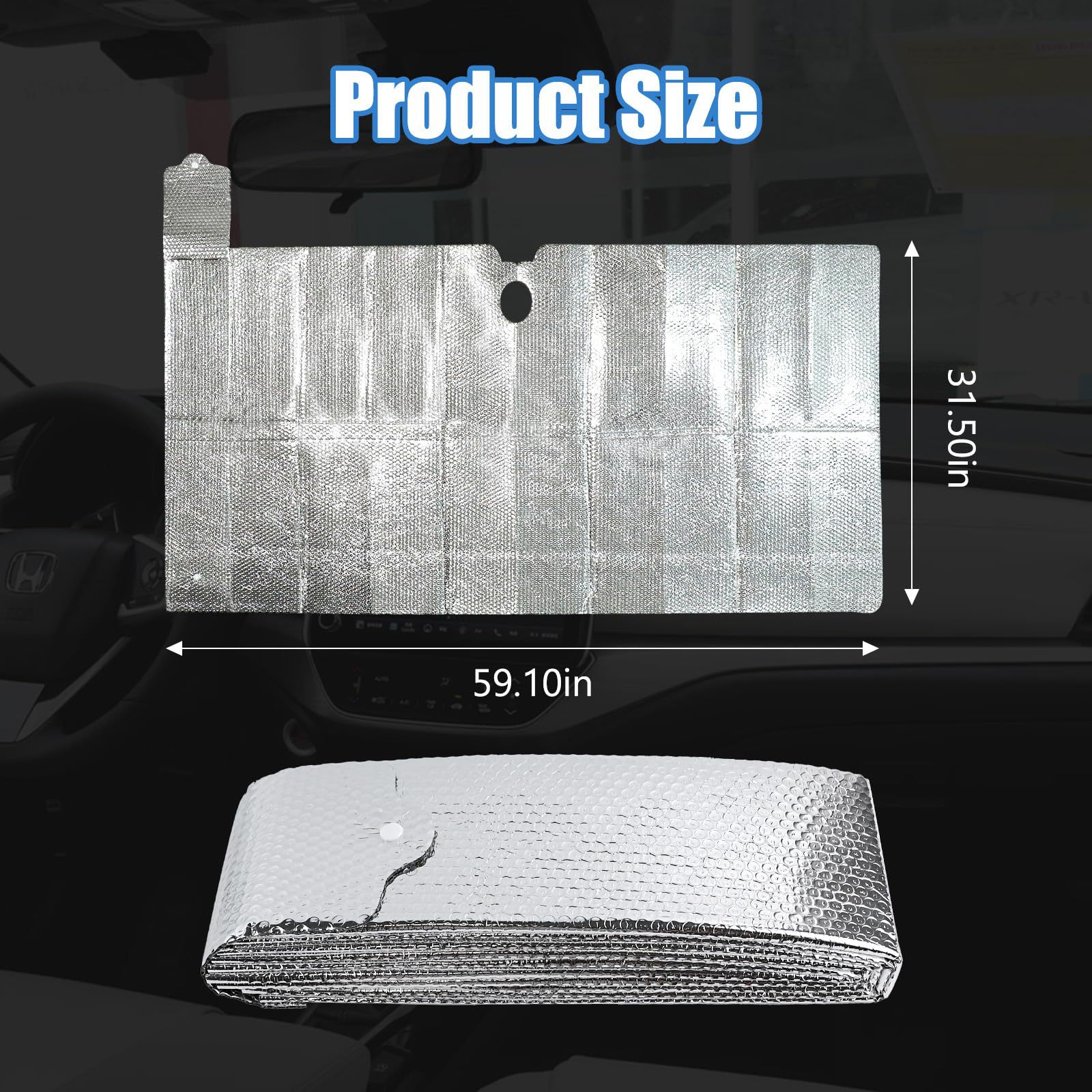 Convenient Folding Storage Sun Protection Aluminum Foil Universal Heat Insulation Car Sun Protection Front Sunshade Summer Car Sun Visor