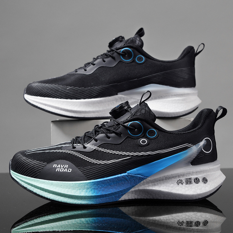 Zapatos para correr con tabla de carbono para estudiantes de primaria y secundaria, zapatos deportivos con hebilla giratoria de suela realmente explosiva, clases de educación física, zapatos ligeros para niños, primavera y verano