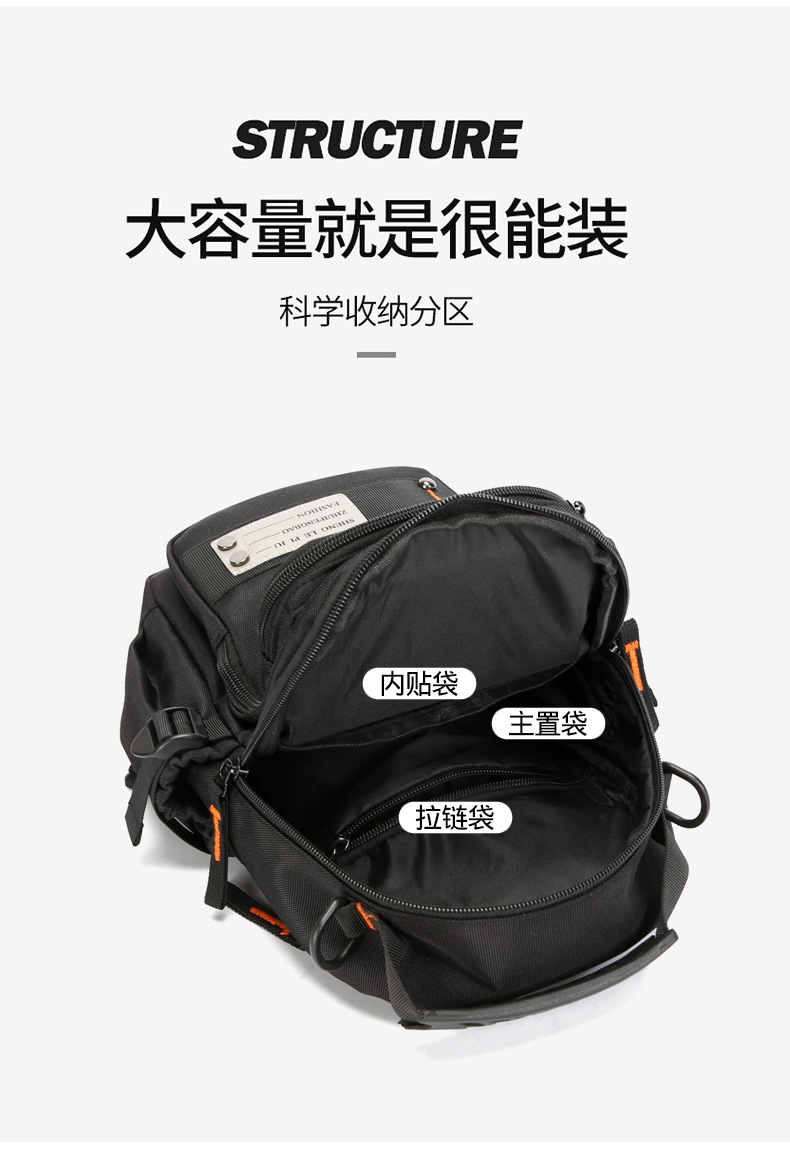 New fashionable men's chest bag, multi-functional dual-purpose backpack, simple small backpack, outdoor single-shoulder travel crossbody bag undefined