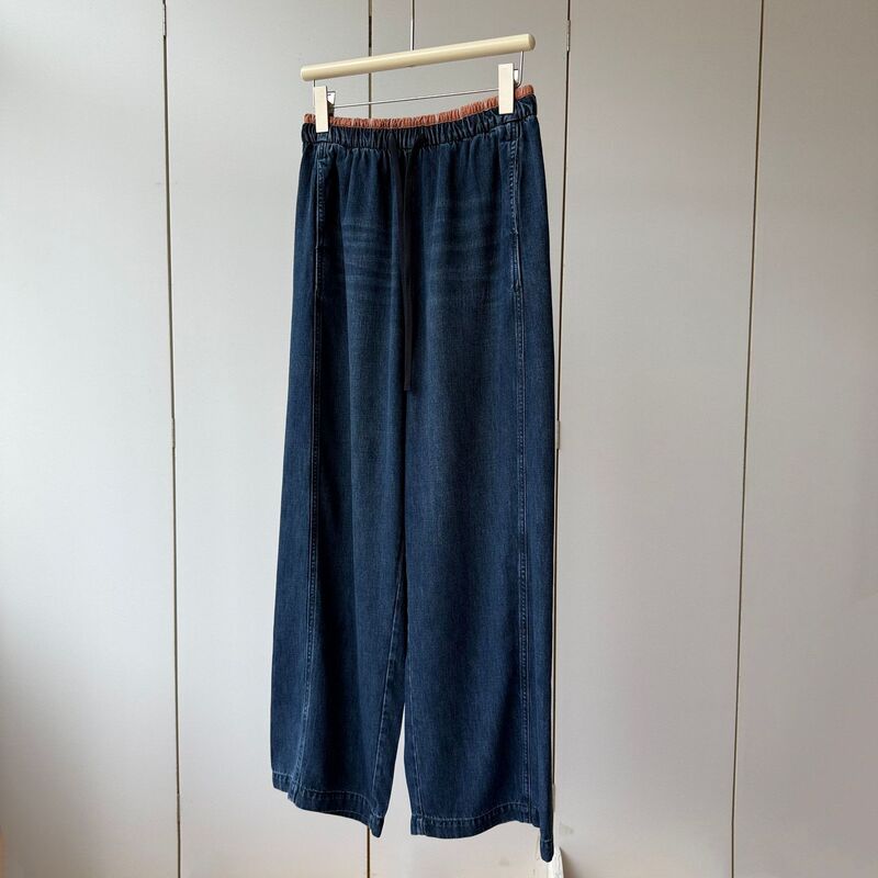 Soft and Cool to the Touch, 100% Lyocell! Color-Blocked Elastic High-Waisted Lightweight Comfortable Loose Straight Wide-Leg Jeans for Women Soft and Cool to the Touch, 100% Lyocell! Color-Blocked Elastic High-Waisted Lightweight Comfortable Loose Straight Wide-Leg Jeans for Women