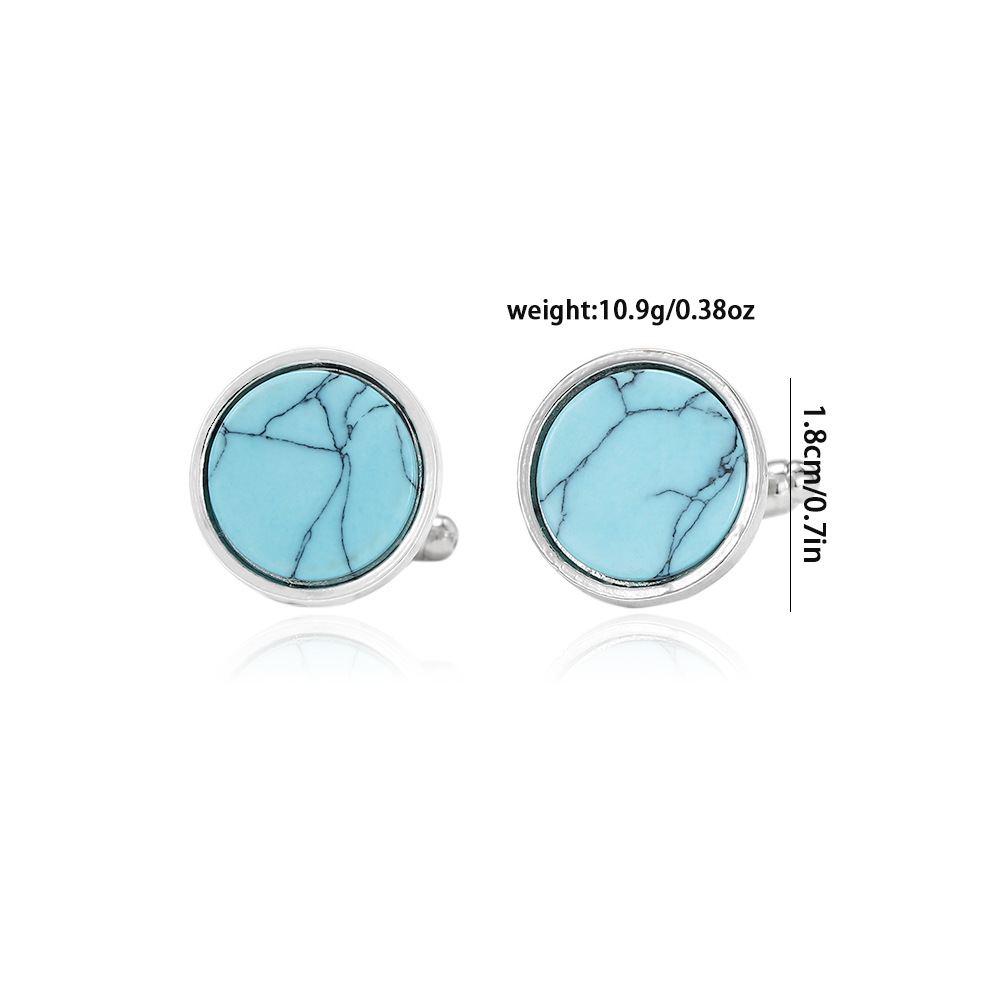 Hochwertige französische Manschettenknöpfe mit blauem Muster, Manschettenknöpfe aus Legierung, Retro-Muschelmanschetten, Business-Herrenhemdknöpfe auf Lager_voghion.com