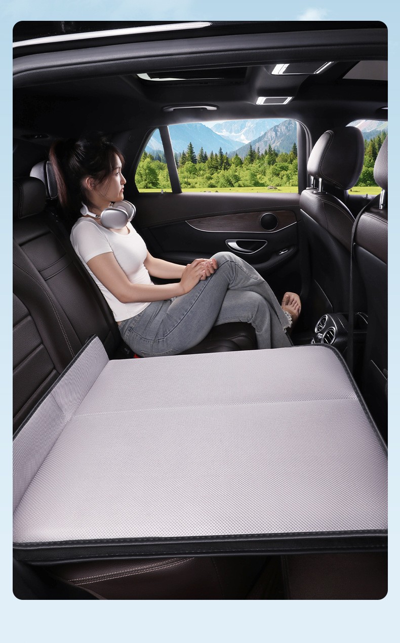 Car Rear Seat Single-Sided Ice Silk Sleeping Mat, Foldable Car Mat, Universal for Sedans, No Inflation Needed, Car Travel Bed