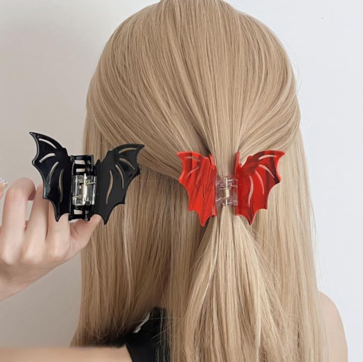 50g Weight Hair Claws Hair Accessories Type 1 Piece Quantity Holiday, Daily Occasion Acrylic Material Halloween Festival Bat Pattern Women's Gender Hollow Out Design Sweet, Cool Style Style Sweet Cool Style Women's Bat Arylic Hollow Out Hair Claws 8