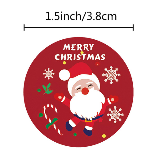 Cross-border wholesale Christmas sticker roll 3.8cm gift box sealing label Merry Christmas holiday gift decoration