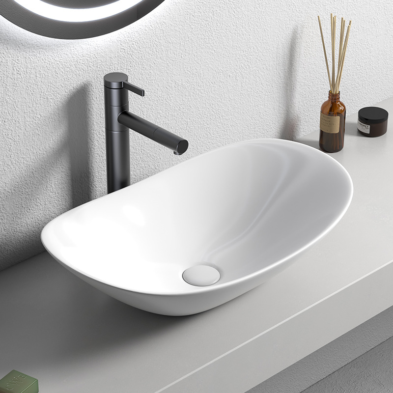 Mesa nórdica cuenca lavabo negro verde oscuro lavabo único lavabo creativo lavabo de cerámica lavabo Cuenca del hogar