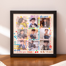 九宫格相框照片定制diy 打印成情侣闺蜜纪念生日礼物涂鸦摆台摆件