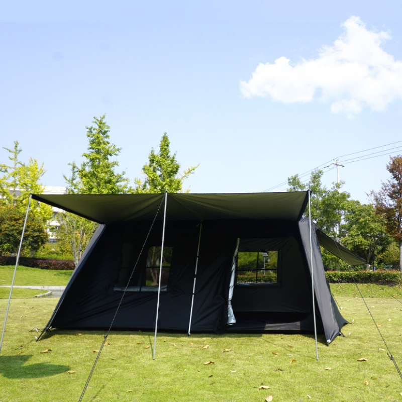 Carpa automática de campamento 8 - 10 personas grupo construido campamento portátil al aire libre camping picnic a prueba de lluvia y protección solar techo de cabina