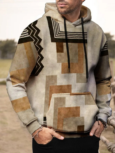  Cross-border Bestselling V-Neck Sweatshirt Fashion Trend 3D Print Men's Loose Trend Hooded Sweatshirt