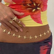 欧美跨境沙滩度假风海星吊坠腰链Waist chain 性感金属链条身体链