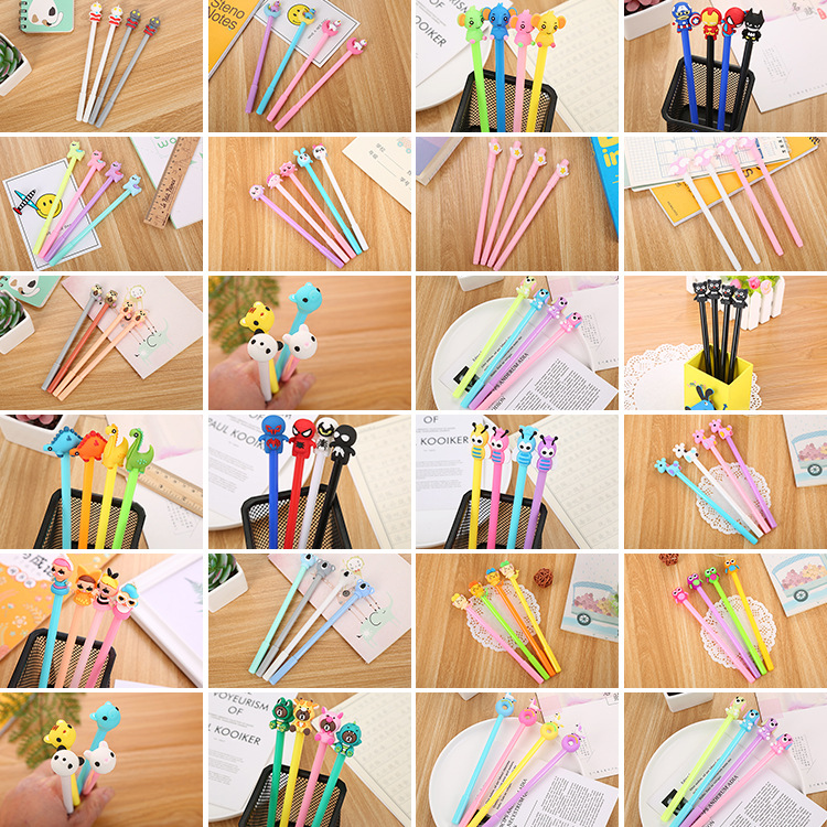 Estudiante pluma de gel de aprendizaje creativo papelería pluma de agua múltiple Rosa lindo dibujos animados pluma de la firma fábrica al por mayor
