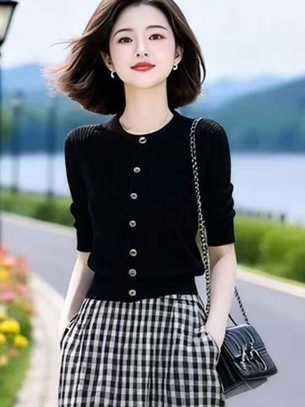 2025早秋季新款干练气质女装成套搭配减龄套装裙显瘦格子裙两件套|undefined