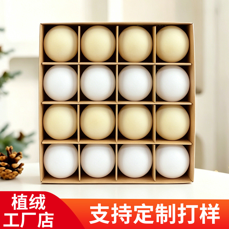 Bolas de Navidad flocadas 8CM / 16pcs flocadas bolas de Navidad decoraciones navideñas fábrica tienda directa Navidad