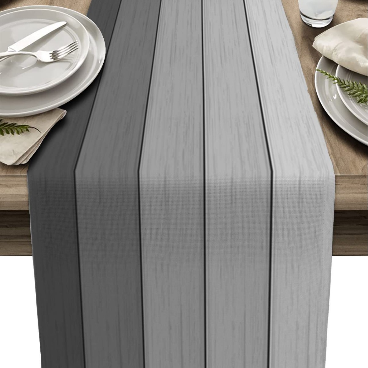 Lino a rayas corredor de mesa Amazon madera grano tela Toalla de mesa mantel decorativo aislamiento antideslizante estera de mesa estera de la tabla de impresión image 25