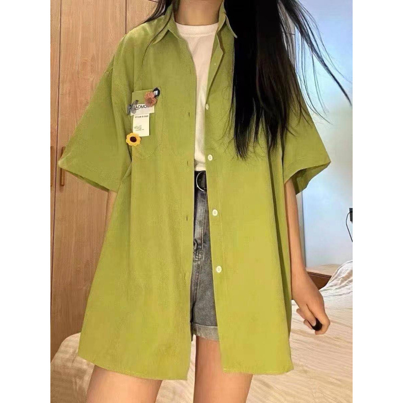 J86# Real Price Snowflake Velvet Hong Kong Style American Retro Loose Short-sleeved Shirt Women's Design Sense Niche Shirt