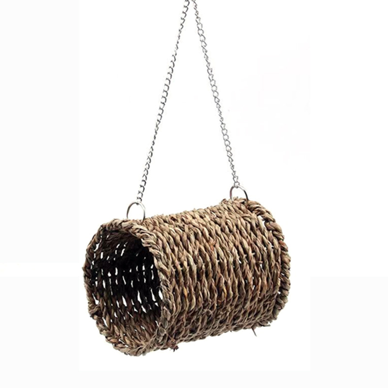 Parrot Toys Three-Piece Set Wholesale Cloud Ladder Swing Bird Climbing Standing Toy Grass Weaving Warm Parrot Nest 