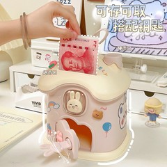 Cute Little Rabbit Money Bank, Internet Celebrity, Children's Girl Small House with Lock, Savings Bank, Student Gift, Birthday Gift for Friends