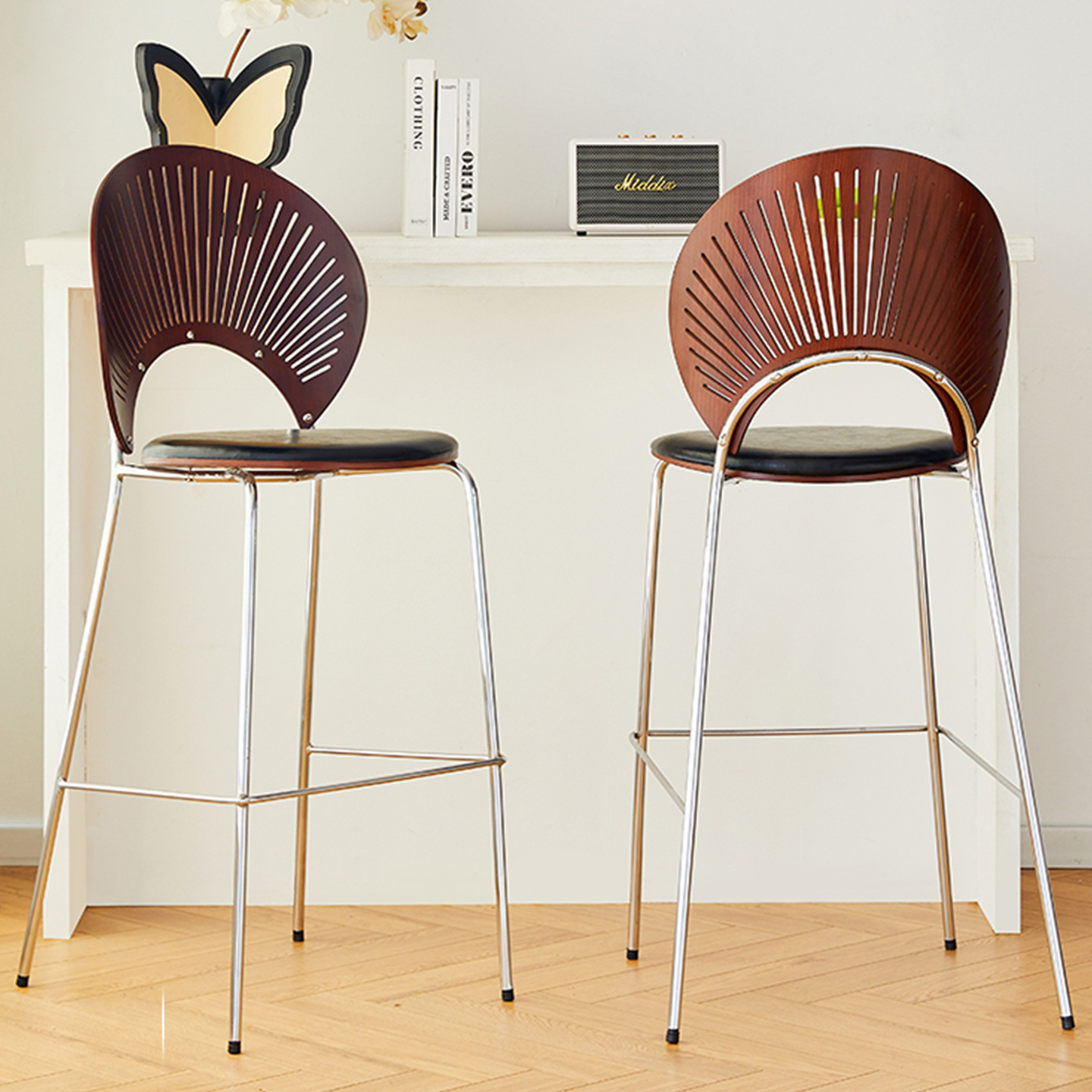 Bar Chair, Home Chair, Restaurant Back Chair, Cafe Elevated High Chair, Vintage Retro Stool, Bar Counter Chair