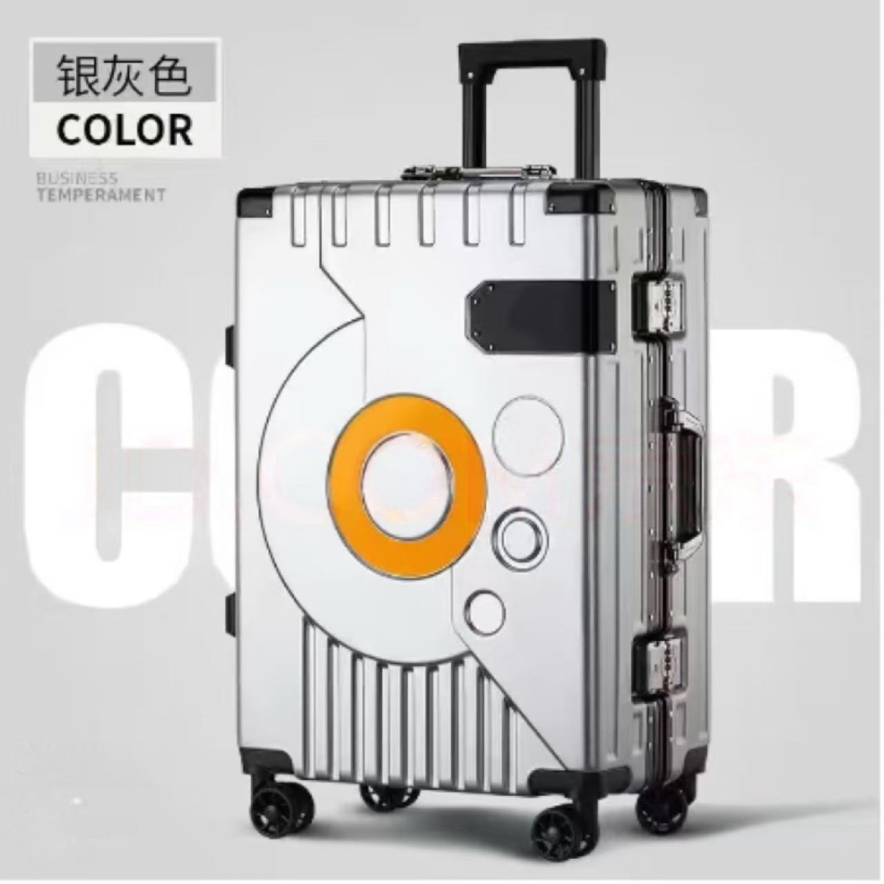 Marco de aluminio caótico ocio caja de cifrado de gran capacidad maleta multifuncional moda coreana maleta de viaje maleta de tracción