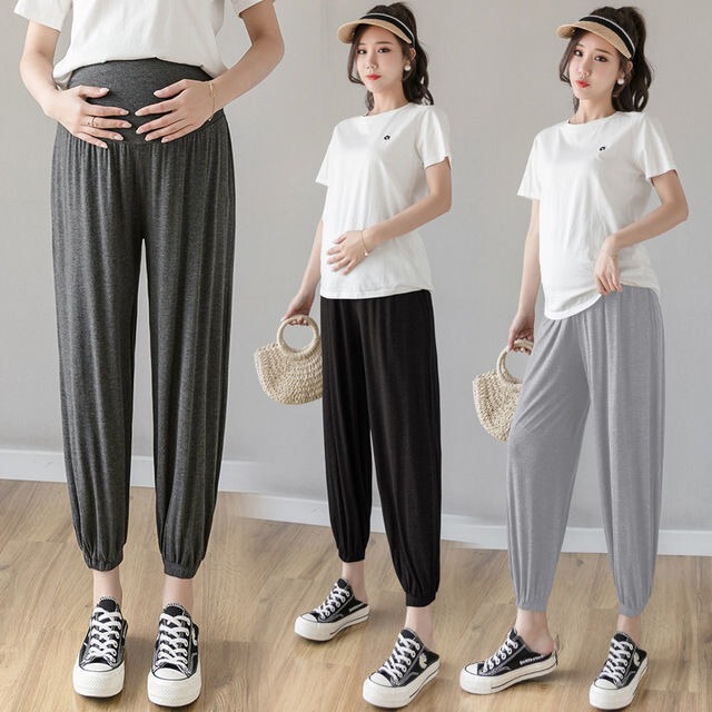 Foreign Trade Pregnant Women's Pants Summer Thin Cool Pants Outerwear Large Size Shaking Pants Casual Harlan Pants Loose Pregnant Women's Pants