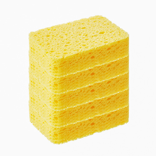 Thickened wood pulp cotton sponge for kitchen cleaning, non-stick oil sponge block, dishwashing artifact, scouring pad, wood pulp sponge