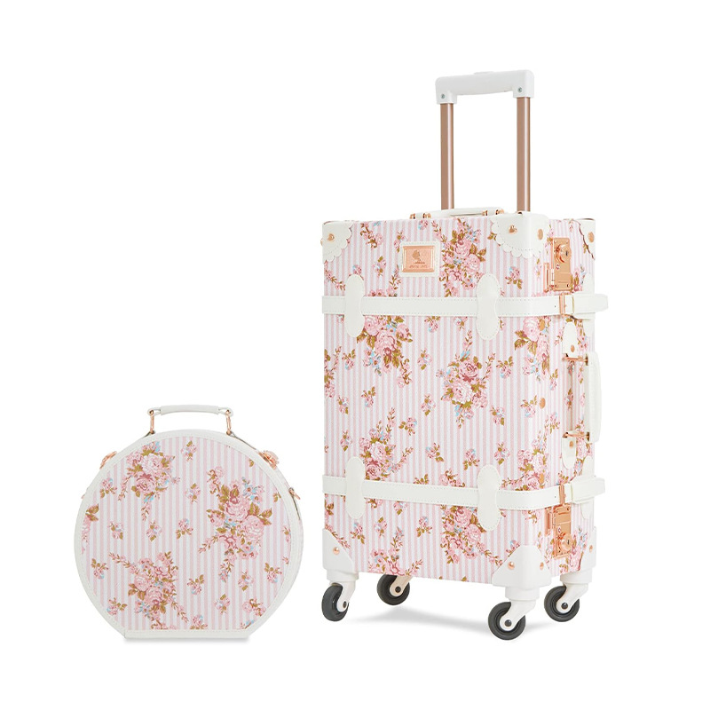 Vali nhựa PC size cabin 20 inch họa tiết hoa hồng phong cách Ins — Hoa tươi chi tiết 8