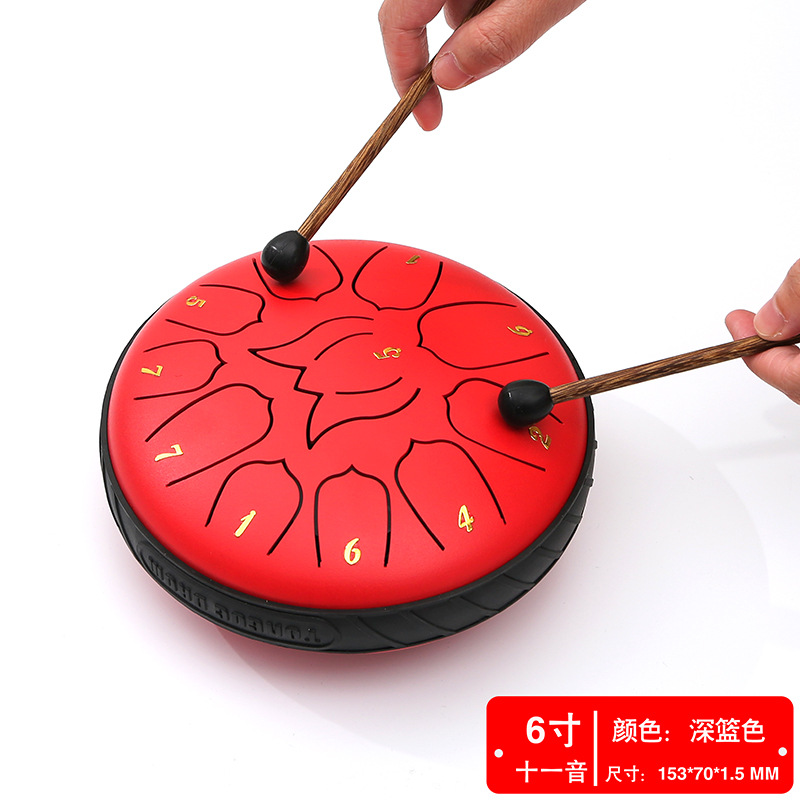 Fabricante fuente de 6 pulgadas 8 tonos 11 tonos instrumentos musicales tambor etéreo color vacío tambor sánscrito olvidar el polvo tambor olvidar la preocupación tambor Lotus