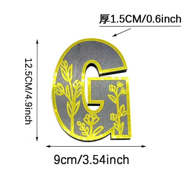 クロスボーダー彫刻アルファベット木製装飾置物花柄デザイン家庭用工芸品置物感|undefined