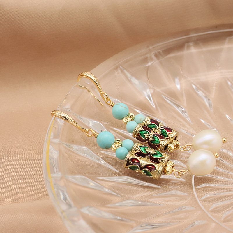 Pendientes de perlas naturales de estilo francés para mujeres 2023 nuevos pendientes de lujo elegantes de alta calidad pendientes de plata pendientes al por mayor