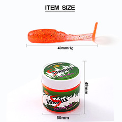 Furisch Mini Root Fishing Soft Bait T-tail Luya Soft Bait 30 pieces/bottle soft worms Freshwater and Sea Fishing False Bait