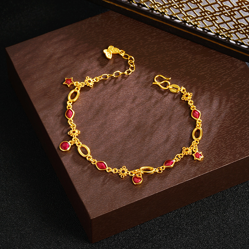 Vietnam Shajin nuevo estilo chino pulsera púrpura micro-estrella mujer no se desvanece goteo de aceite de alta calidad pulsera Yiwu fábrica al por mayor