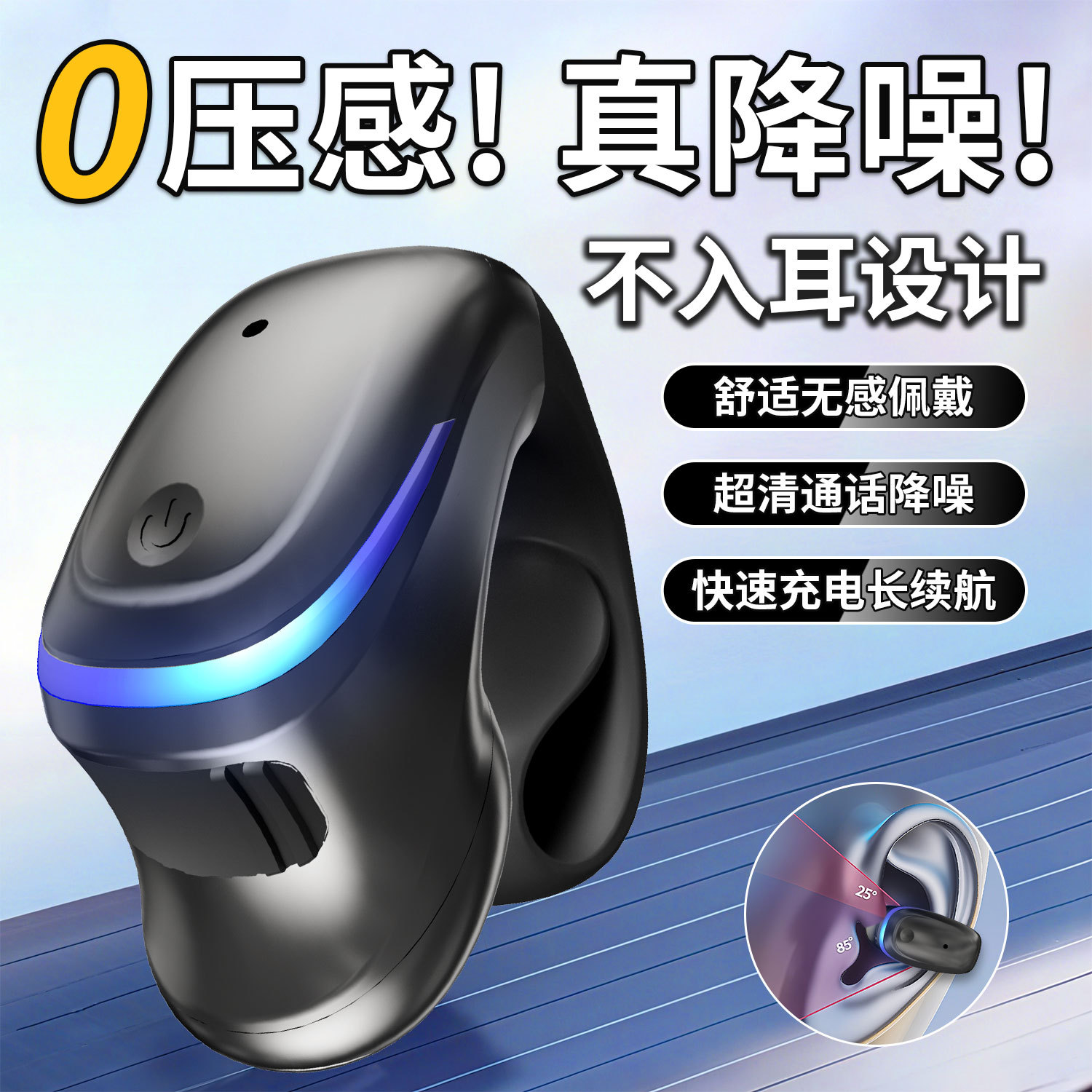 Audífonos inalámbricos Bluetooth deportivos de un solo oído GD29, compatibles con teléfonos Apple, Xiaomi, Samsung, iPhone y Huawei.