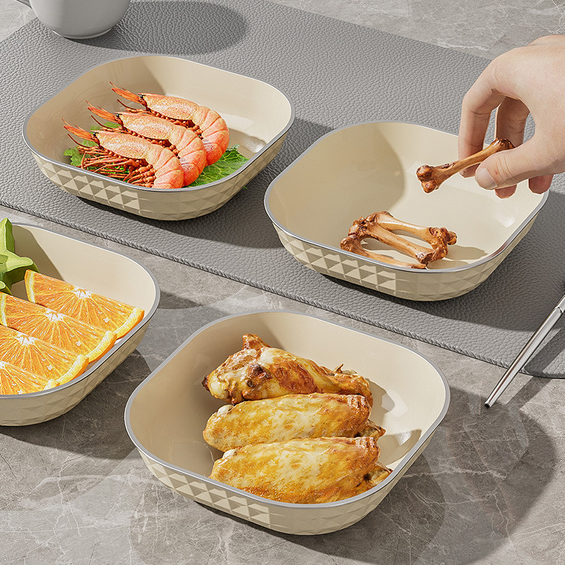 軽くて豪華なクリームの風は骨の皿の家庭の高顔の値の子供の食事の皿を吐きます。|undefined