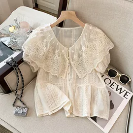 蕾丝衫雪纺衫;女式衬衫;女式针织衫