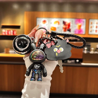Electric Vehicle Key Cover – Electric vehicle key cover shell - black-silver-home-door-black-pouty-cloud-black-lightning-rabbit