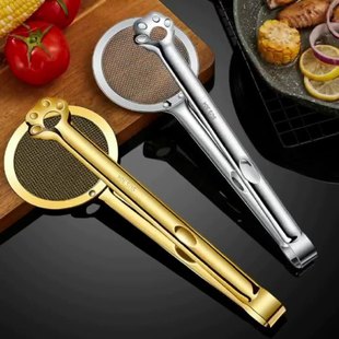 304 Stainless Steel Oil Filter Clip Household Oil Separator Clip Multi-Functional Frying Clip Manufacturer Direct Supply Food Clip Oil Drain Spoon