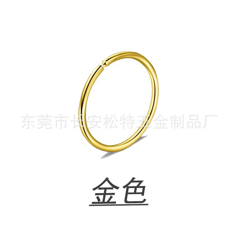 Anillo de nariz falsa de círculo sin agujeros transfronterizos europeo y americano joyería de perforación del cuerpo anillo de Nariz de acero inoxidable anillo de labio