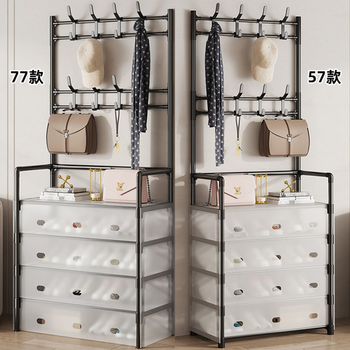 Shoe rack simple multi-layer for bedroom dormitory front door shoe and hat rack economical dustproof storage space-saving hanging rack