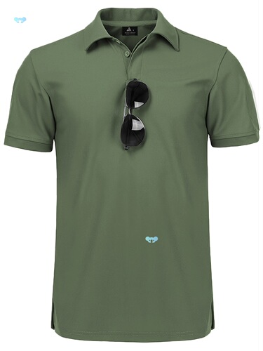 Men's Short Sleeve Lapel Collar Golf T-Shirt In Solid Color