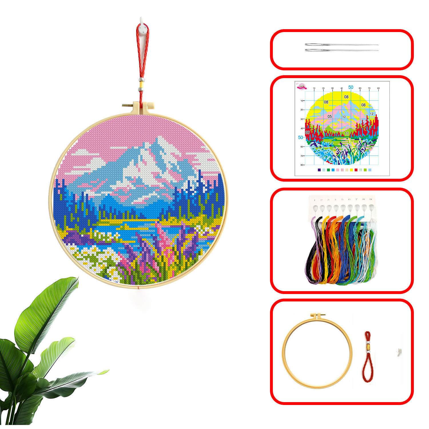 Colección de series de paisajes de montaña y río de punto de cruz real de Mona Lisa image 6