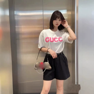 高版本GU家立体净色刺绣字母休闲简约百搭正确版男女圆领短袖T恤