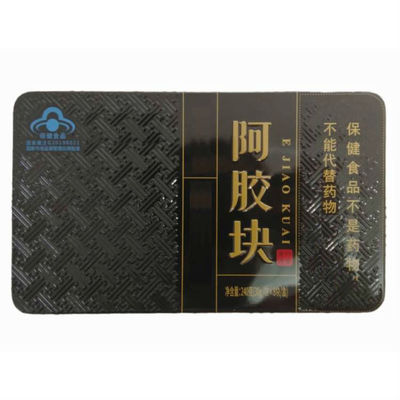 阿胶块山东东阿蓝帽阿胶片驴皮铁盒阿胶ejiao240克打粉熬阿