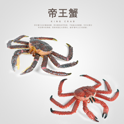 Children's simulated ocean animal toy model set Emperor Crab, Rock Crab, Urawa Crab Cognitive Gift Ornament