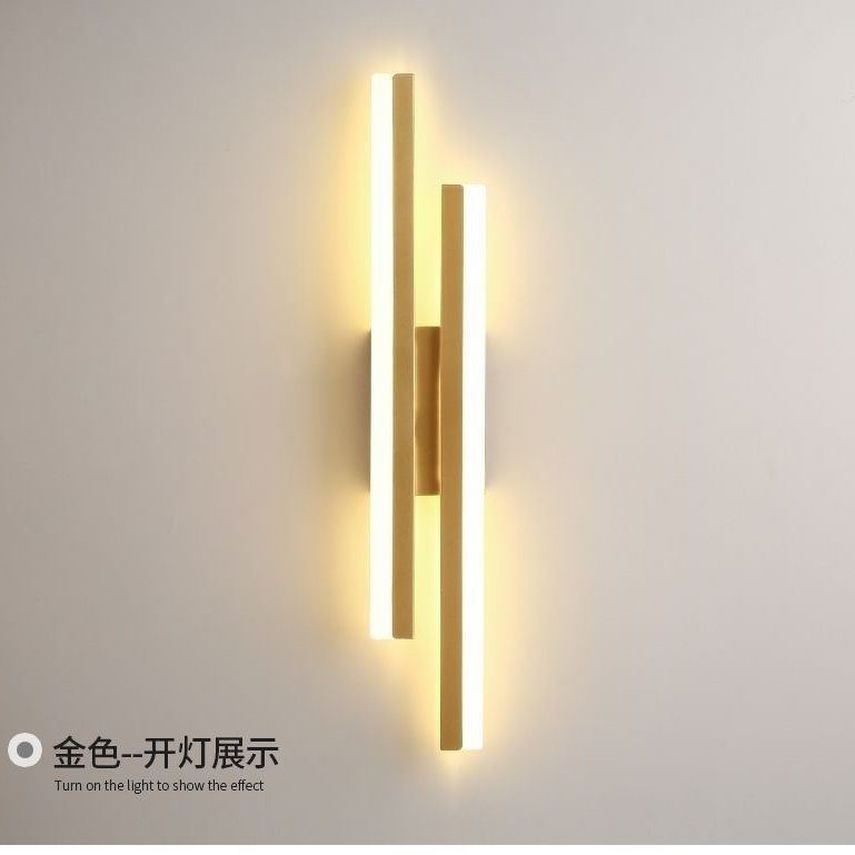 Red moderna simple nuevo estilo lámpara de pared de habitación cama principal lámpara de pared simple lámpara de pared acrílica lámpara larga sin