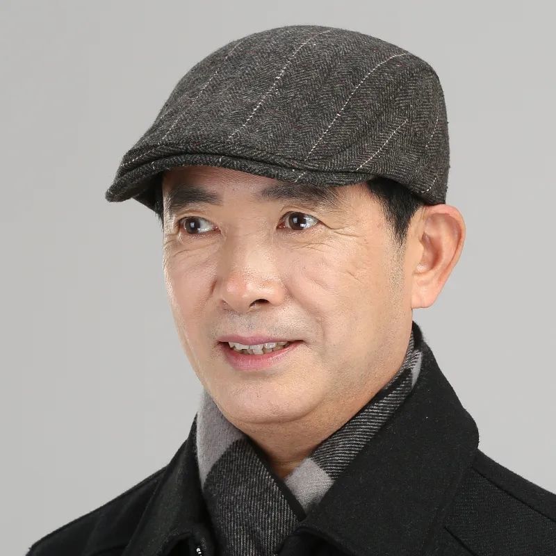 Dad's Casual Peaked Cap Spring & Fall Middle-Aged and Elderly Men's Hat Middle-Aged Autumn and Winter Men's Warm Forward Hat