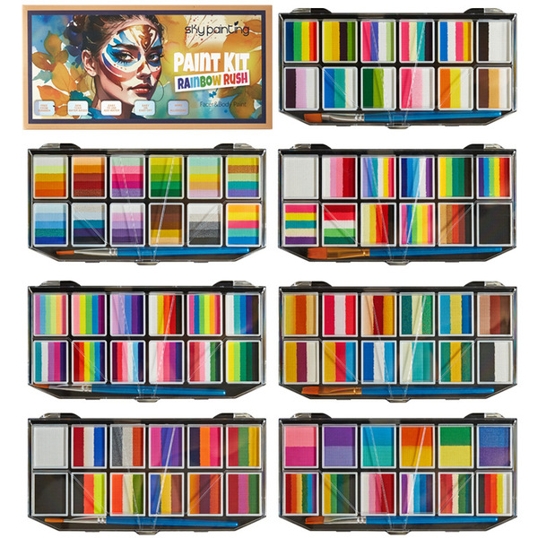 Children's painted pigment tools set for face