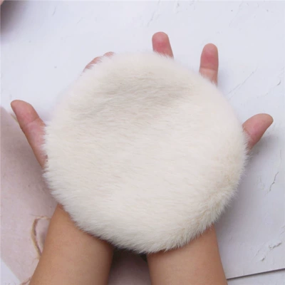 Wool pad — Mat, Balcony Mat, Faux Wool, Non-Slip - standard-beige-large-round-18cm