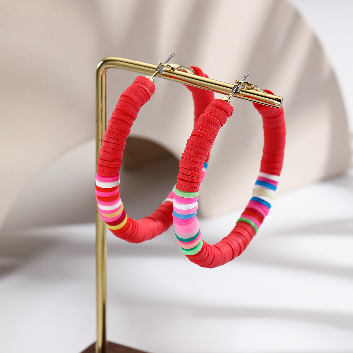 orecchini in argilla morbida colorata Bohemian ins in vendita calda orecchini in argilla morbida a forma di C orecchini da donna_voghion.com