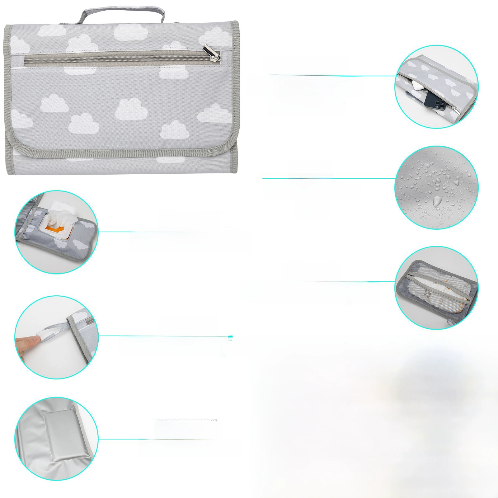 Children's foldable handheld waterproof diaper table for mother and baby, (Cross-border trading)