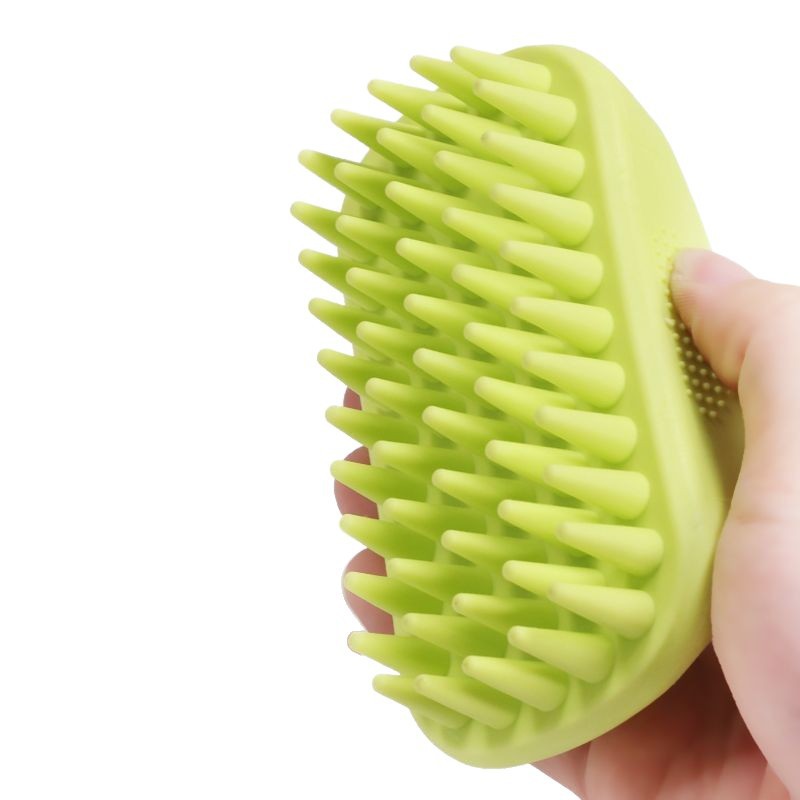 Perro y gato cepillo de masaje de baño universal, cepillo de silicona suave, masaje de limpieza profunda para aliviar las emociones de las mascotas